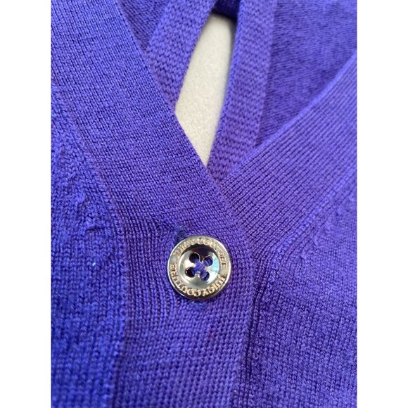 Juicy Couture Purple Bow Back Cardigan XS Sweater 100% Wool Cottagecore Bows Y2K - Picture 13 of 14